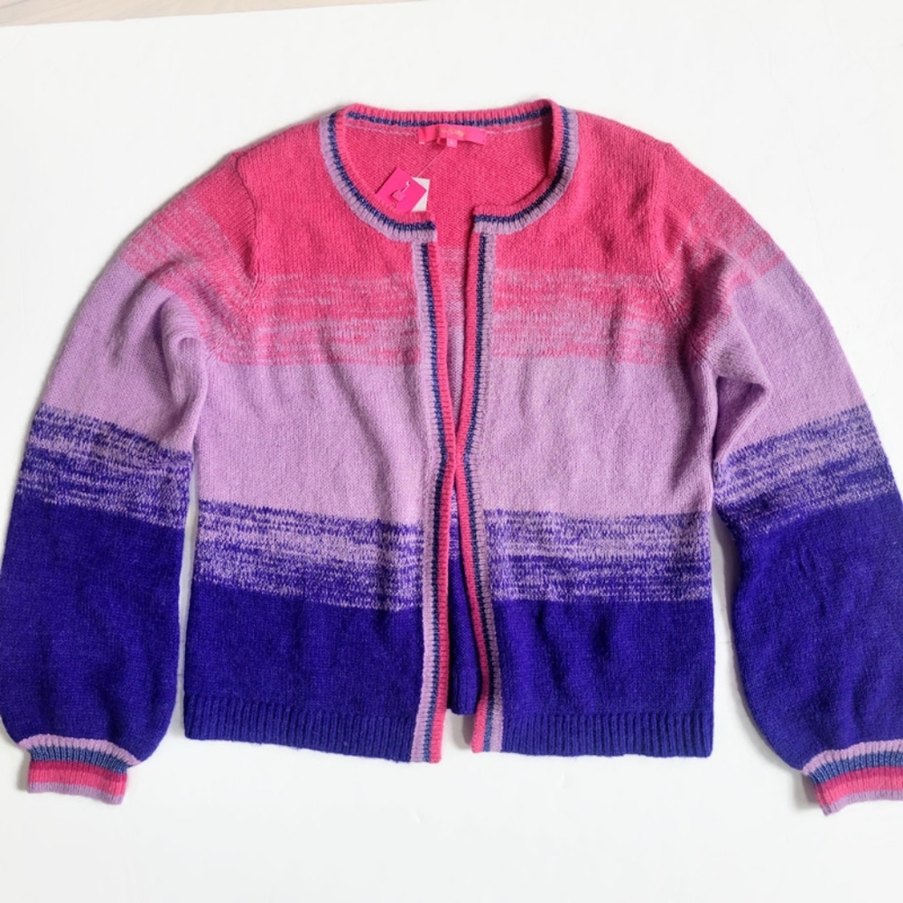 Lilly Pulitzer Tessalynn Pink & Purple Cardigan w/ Matching Tank Top Set - Picture 4 of 16